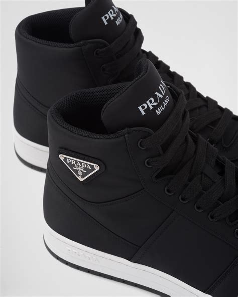 brown high top prada sneakers|prada gabardine high top sneakers.